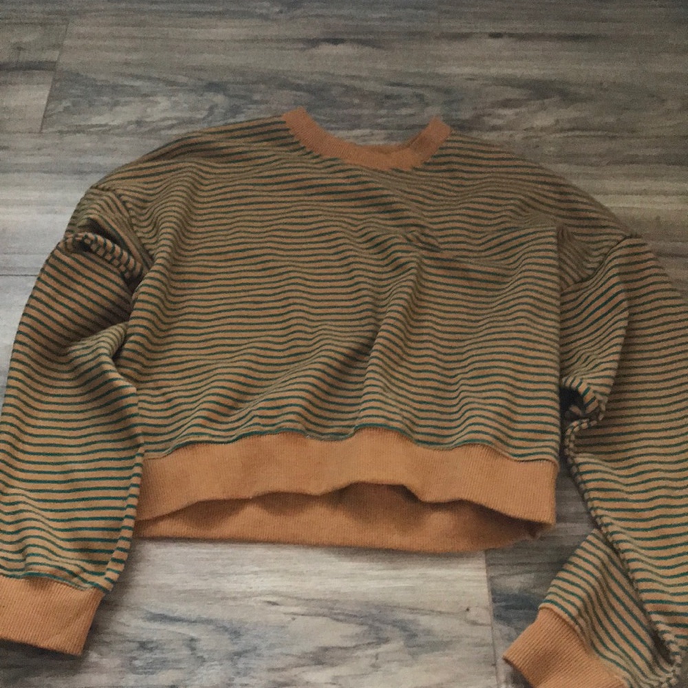 Cropped striped sweater